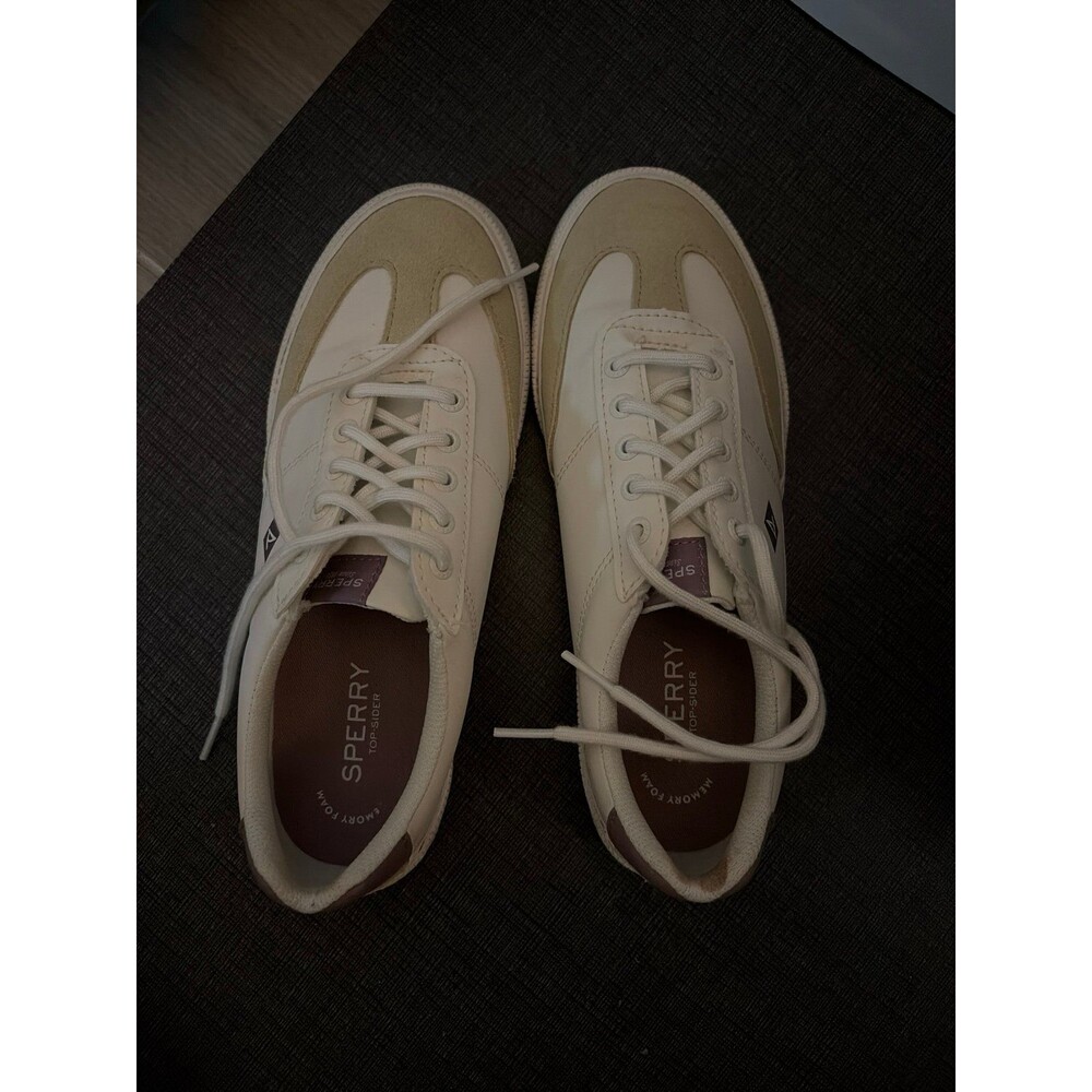 Sperry Top-Sider Women’s White/Tan Sneakers - Memory Foam Insoles - Size 7.5